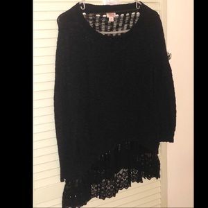 Black sweater with lace detail